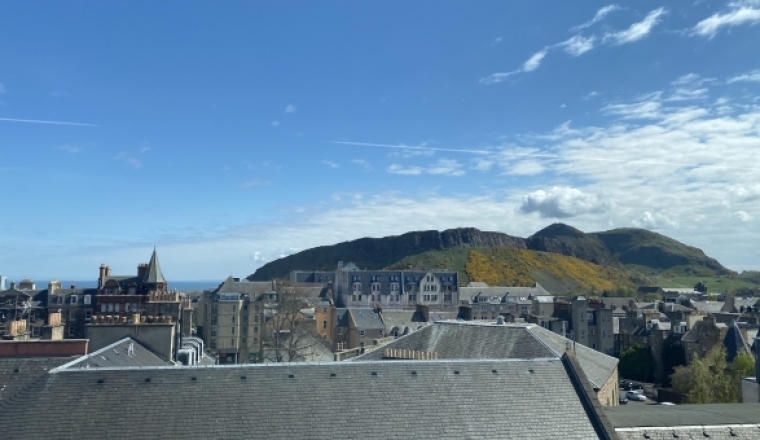 A view of Arthur's Seat from the ICMS, in the sunshine